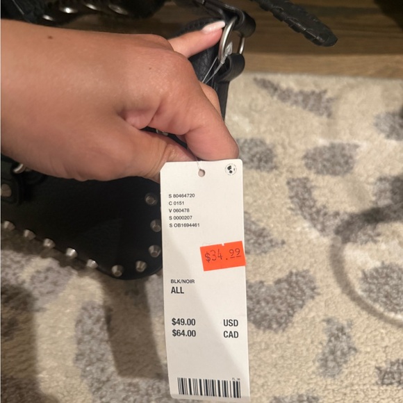 Urban Outfitters Black Studded Leather Shoulder Bag - Picture 3 of 4